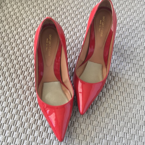Sergio Rossi Lipstick Red Patant Stilettos Size 9 - Picture 2 of 7
